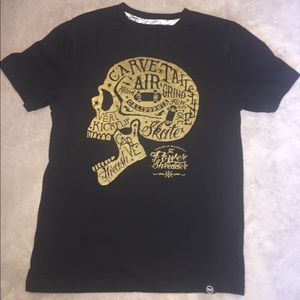 Boys Shaun White Skater Skull Tee Gold Black
